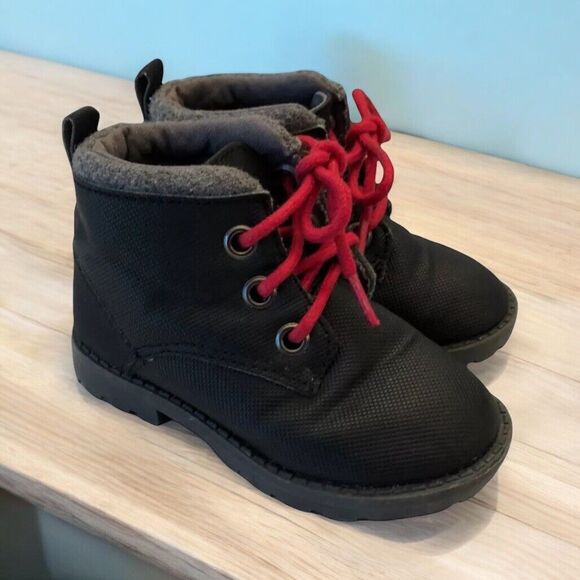 Crazy 8 Toddler Shoes Boy Size 5 Black Ankle Boots - Picture 1 of 11